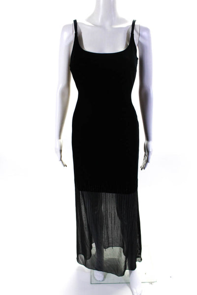 Niki By Niki Livas Womens Spaghetti Strap Mesh Beaded Velvet Dress Black Size 6