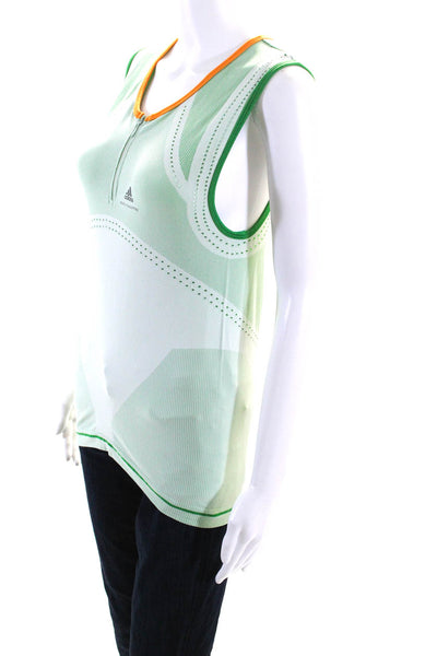 Adidas by Stella McCartney Womens Sleeveless Quarter Zip Tank Green Size M