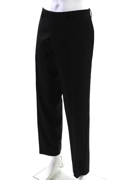 Boss Hugo Boss Mens Zipper Fly Pleated Straight Leg Dress Pants Black Size 34