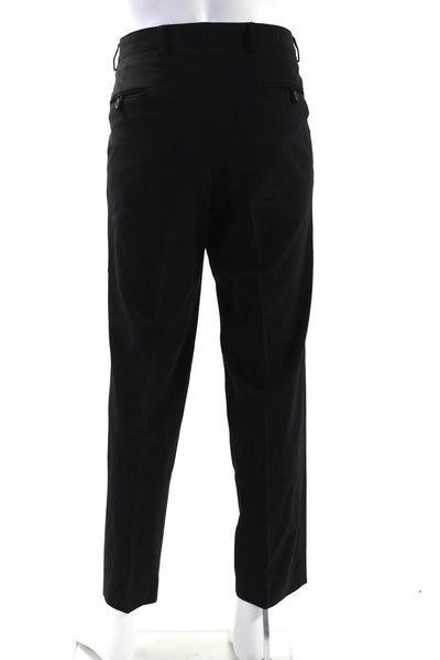 Boss Hugo Boss Mens Zipper Fly Pleated Straight Leg Dress Pants Black Size 34