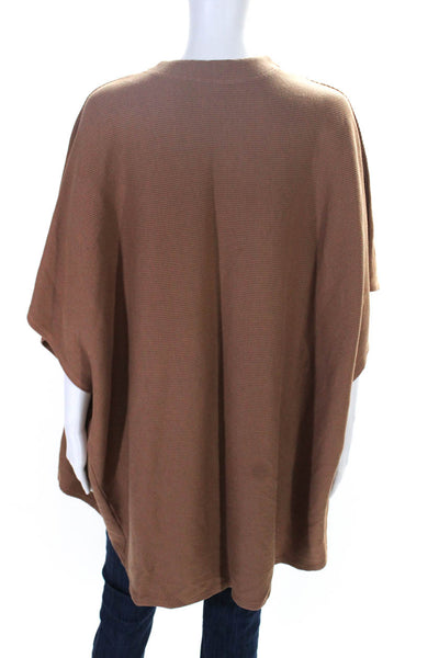 Lanston Womens Open Front Ribbed Knit Short Sleeve Cardigan Brown Size XS