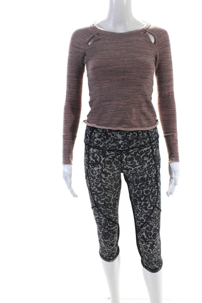 Lululemon FP Movement Womens Capri Leggings Sweater Top Black Size XS 2 Lot 2