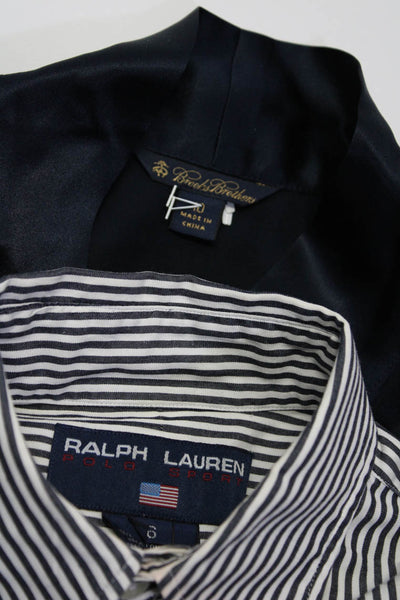 Brooks Brothers Ralph Lauren Polo Sport Womens Shirts Navy White Size 6 10 Lot 2