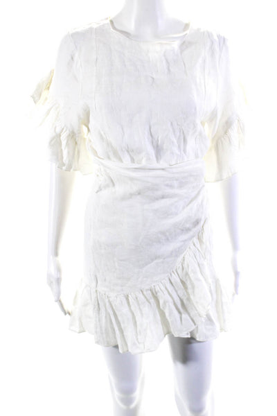 Isabel Marant Etoile Women's Short Sleeves Tiered Mini Dress White Size 36