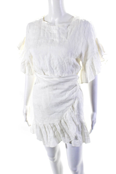 Isabel Marant Etoile Women's Short Sleeves Tiered Mini Dress White Size 36