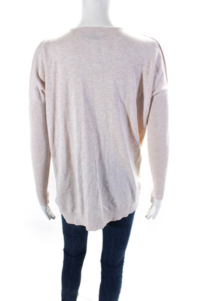 Allsaints Womens Cotton Knit Satin Erma Cowl Neck Blouse Top Pink Size XS