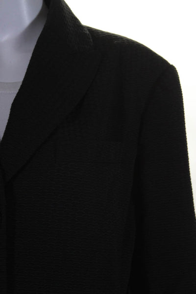 Zanella Womens Long Sleeve Two Button Pointed Lapel Jacket Black Cotton Size 14