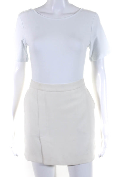 Alexander Wang Womens Side Zip Crepe Mini Skirt White Size Small