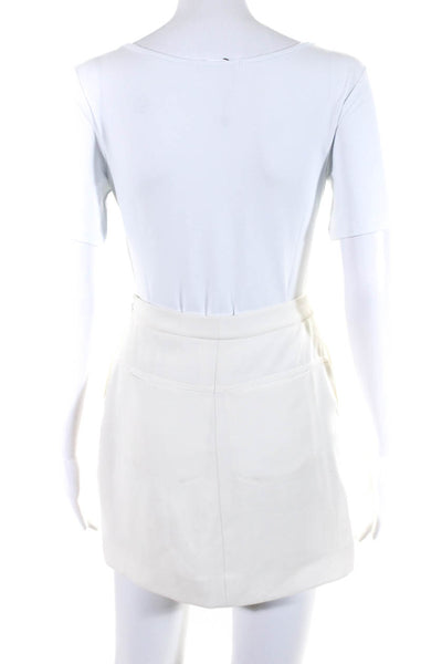 Alexander Wang Womens Side Zip Crepe Mini Skirt White Size Small