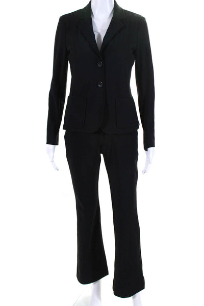 Ameliora Womens Two Button Short Blazer Straight Dress Pants Suit Black Size XS