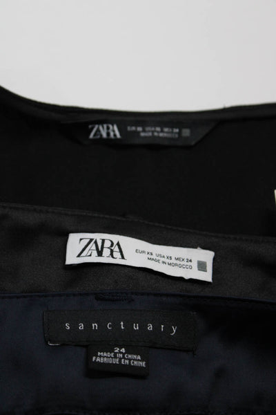 Zara Sanctuary Womens Satin Tank Top Pants Trousers Black Size XS 24 Lot 3