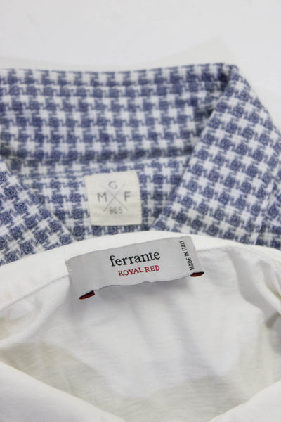 Ferrante MGF Mens Short Sleeve Collared Button Up Shirt White Size 50 39 Lot 2