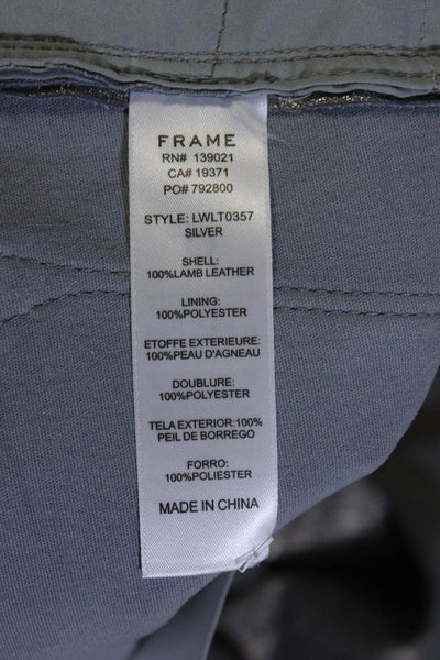 Frame Womens High Rise Metallic Le Crop Mini Boot Cut Jeans Gray Size 29
