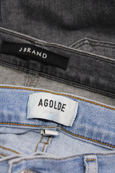 J Brand Agolde Womens High Waist Skinny Jeans Blue Gray Size 27 Lot 2