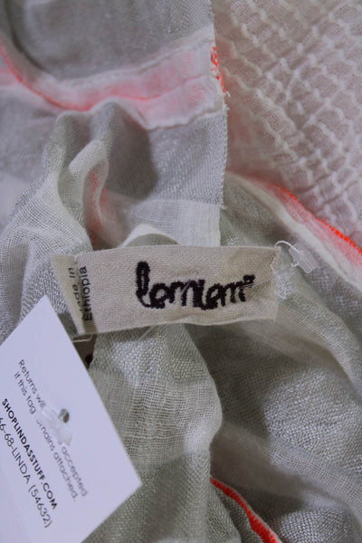 Lem Lem Womens Woven Striped Dolman Sleeve V Neck Top Blouse White Size Small