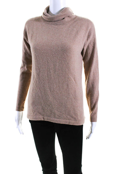 Allude Womens Thin Knit Turtleneck Pullover Sweater Beige Size Small