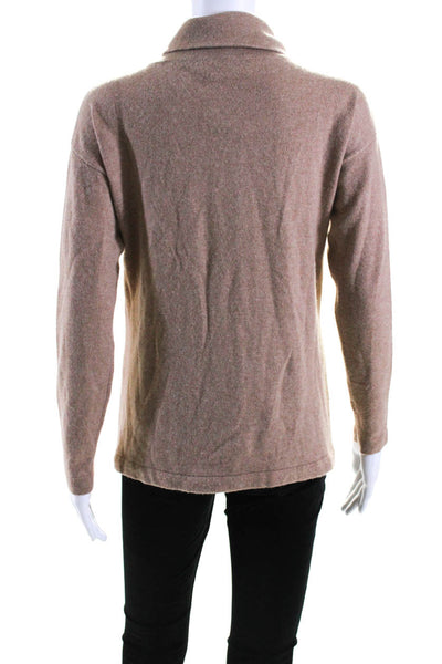 Allude Womens Thin Knit Turtleneck Pullover Sweater Beige Size Small