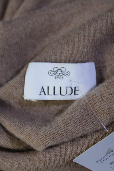 Allude Womens Thin Knit Turtleneck Pullover Sweater Beige Size Small