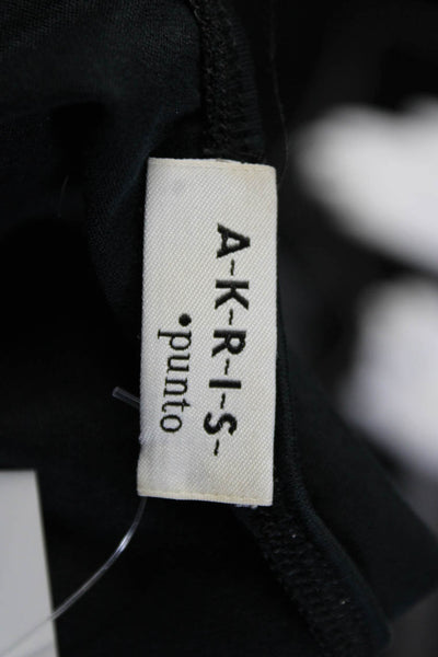 Akris Punto Womens V-Neck Short Sleeve Pullover T-Shirt Top Black Size 4