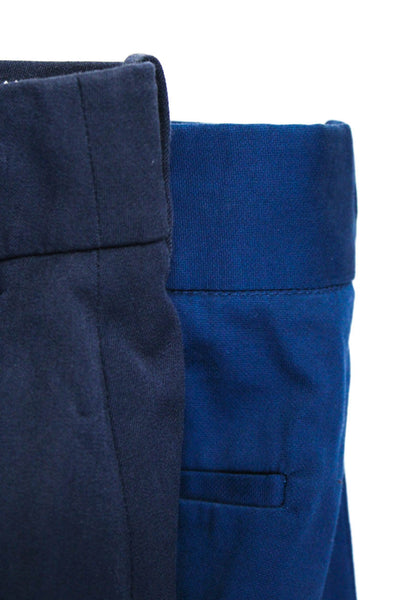 J Crew Womens Cotton Hook Closure Mid-Rise Straight Leg Pants Blue Size 0 Lot 2