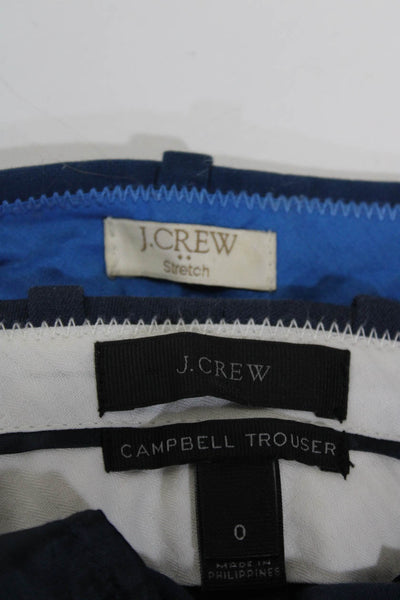 J Crew Womens Cotton Hook Closure Mid-Rise Straight Leg Pants Blue Size 0 Lot 2