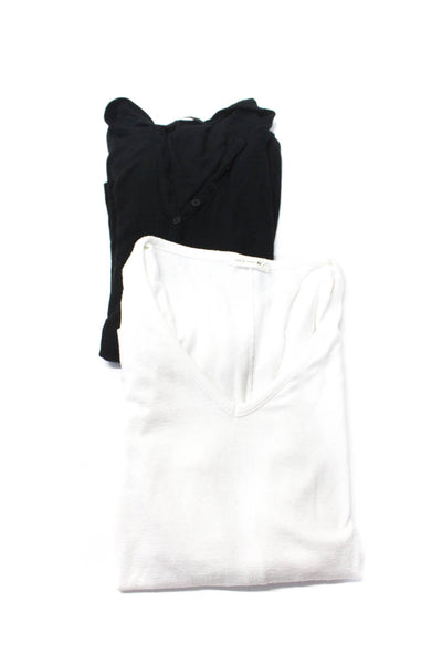 Rag & Bone Jean ATM Womens V-Neck Long Sleeve Pullover Top White Size L Lot 2