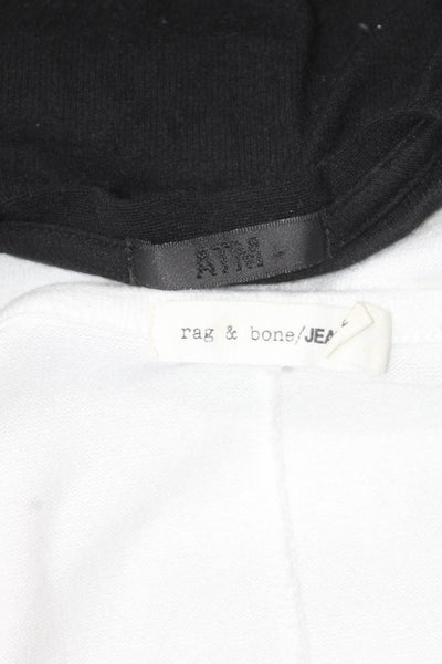 Rag & Bone Jean ATM Womens V-Neck Long Sleeve Pullover Top White Size L Lot 2