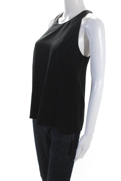 Joie Womens Silk Scoop Neck Sleeveless Zipped Tank Top Blouse Black Size XS