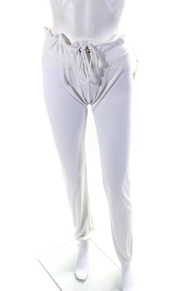 Wildfox Women's Drawstring Pull-On Straight Leg Casual Sweat Pant White Size S