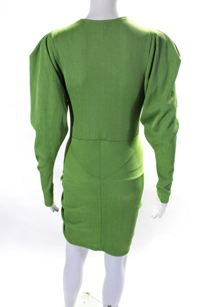 Kimberly Taylor WOmens V Neck Ribbed Knot Twist Dress Green Size XS