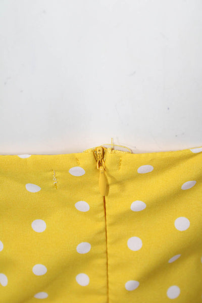 Ellelauri Women's Square Neck Spaghetti Straps Wrap Mini Dress Polka Dot Size L