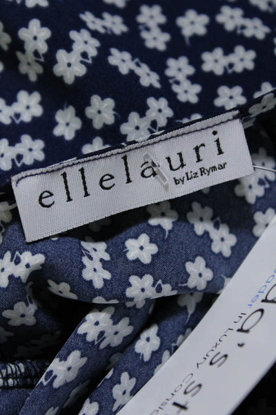 Ellelauri Women's Round Neck Cutout Short Sleeves Floral Mini Dress Size L