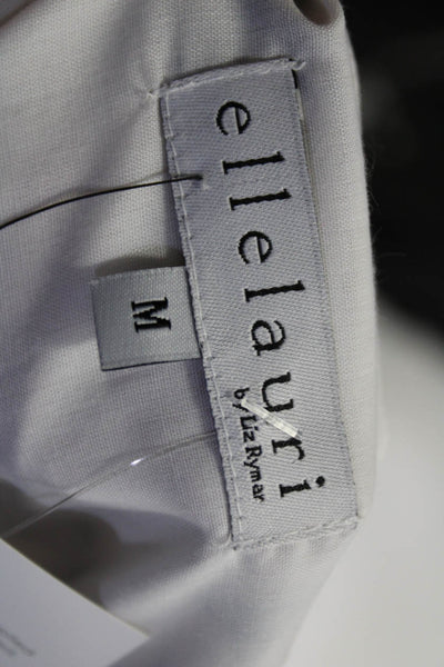 Ellelauri Women's V-Neck Sleeveless Belt Wrap Midi Dress White Floral Size M