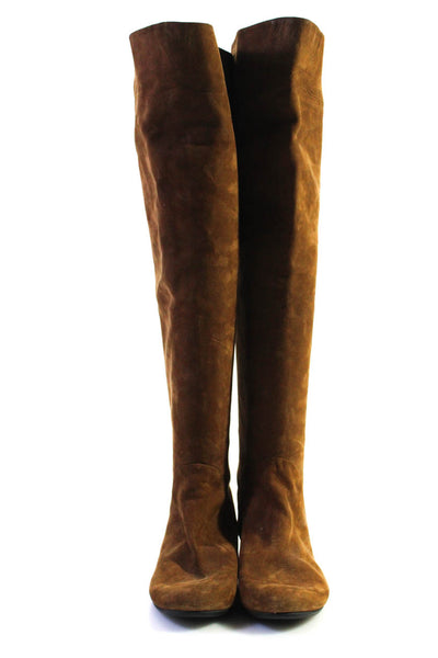 Giuseppe Zanotti Design Womens Suede Over The Knee Boots Brown Size 7US 37EU