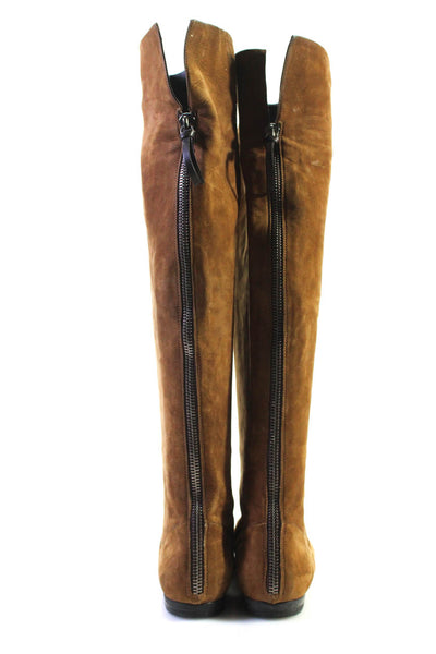 Giuseppe Zanotti Design Womens Suede Over The Knee Boots Brown Size 7US 37EU