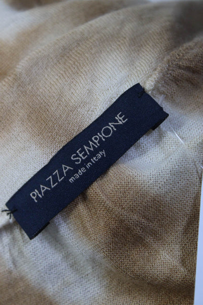 Piazza Sempione Womens Short Sleeve Tie Dye Print Knit Blouse Brown Size L