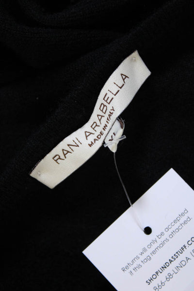 Rani Arabella Womens Long Sleeve Ribbed Trim Knit Top Black Size XL