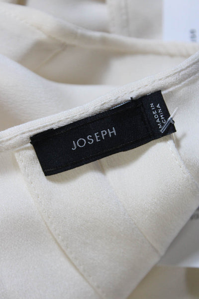 Joseph Womens Silk 3/4 Sleeve Scoop Neck Blouse Cream Size 44