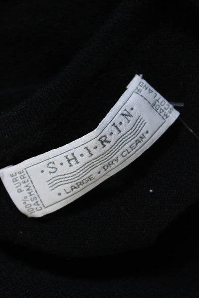 Shirin Womens Cashmere Long Sleeve Knit Top Black Size L