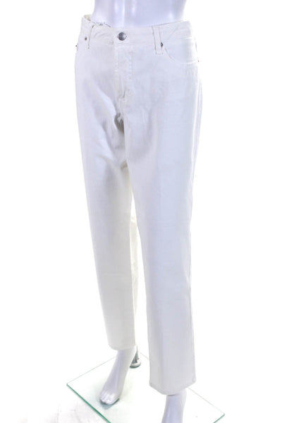 Fabrizio Gianni Womens Cotton Straight Leg 5 Pocket Pants White Size 12