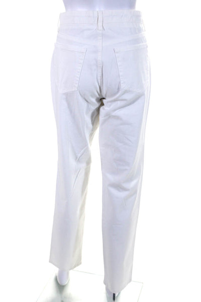 Fabrizio Gianni Womens Cotton Straight Leg 5 Pocket Pants White Size 12