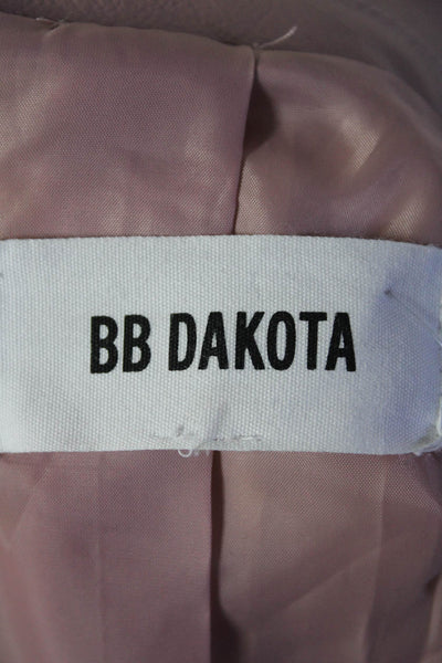 BB Dakota Womens Pink Mauve Vegan Leather Motorcycle Long Sleeve Jacket Size M