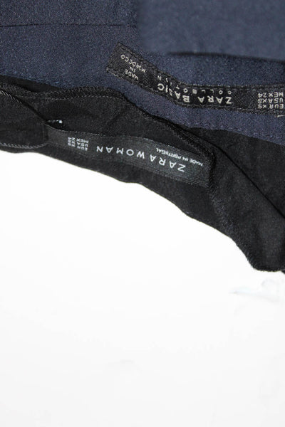 Zara Women's V-Neck Short Sleeves Fringe High Low Hem Blouse Black Size XS Lot 3