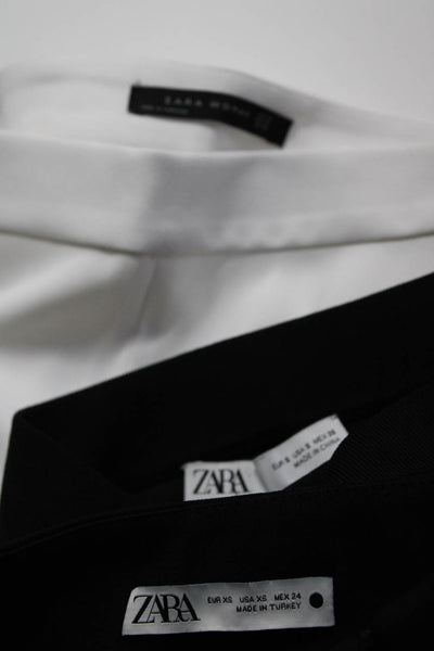 Zara Womens Zip Closure Ruffle Flare Leg Dress Pant White Black Size XS Lot 3