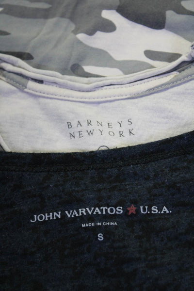 Barneys New York John Varvatos Mens Cotton Camouflage Tops Green Size S Lot 2