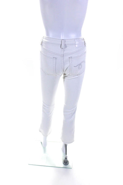 R13 Womens High Rise Kick Fit Jeans Bale White Cotton Size 24