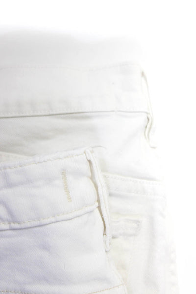 3x1 NYC AMO Womens Raw Hem Chloe Crop Jeans White Cotton Size 25 Lot 2