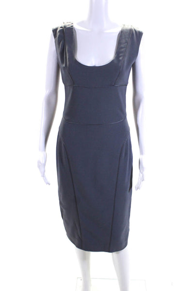 Narciso Rodriguez Womens Scoop Neck Sleeveless Woven Sheath Dress Gray Size IT40