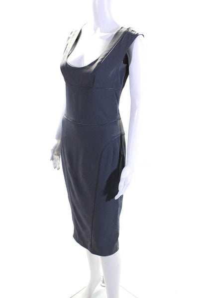 Narciso Rodriguez Womens Scoop Neck Sleeveless Woven Sheath Dress Gray Size IT40