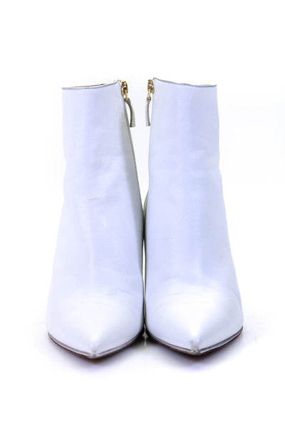 Malone Souliers Womens Metallic Leather Trim Ankle Boots White Silver Size 42 12